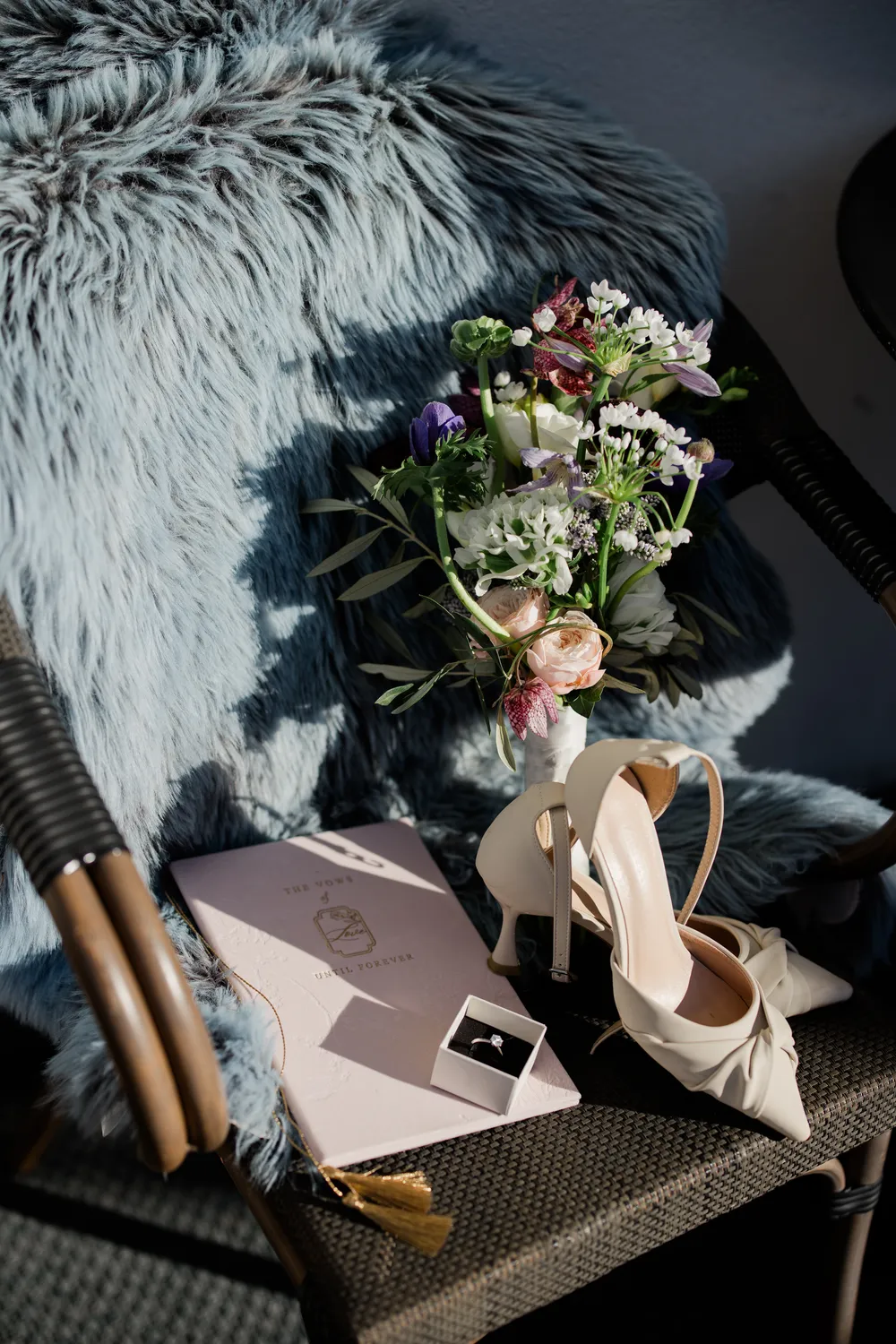 Winter-inspired bridal styling and wild frozen floral design by ROOXI STUDIO