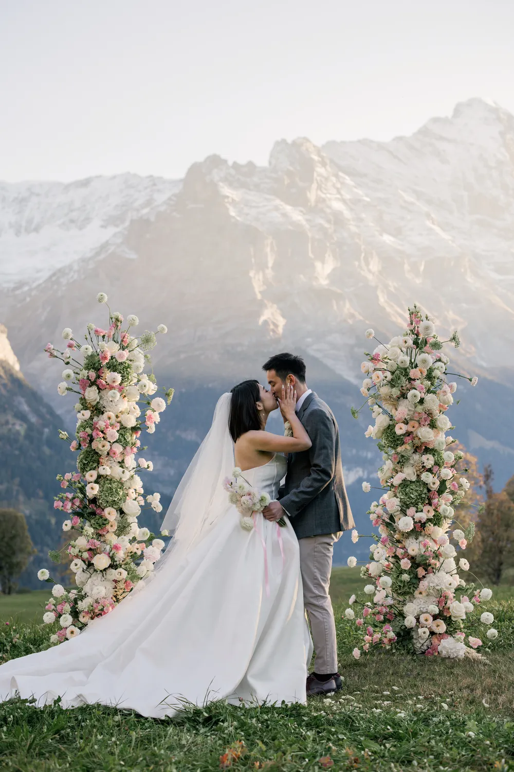 Bespoke wild Alpine floral design by ROOXI STUDIO in a stunning Swiss mountain setting