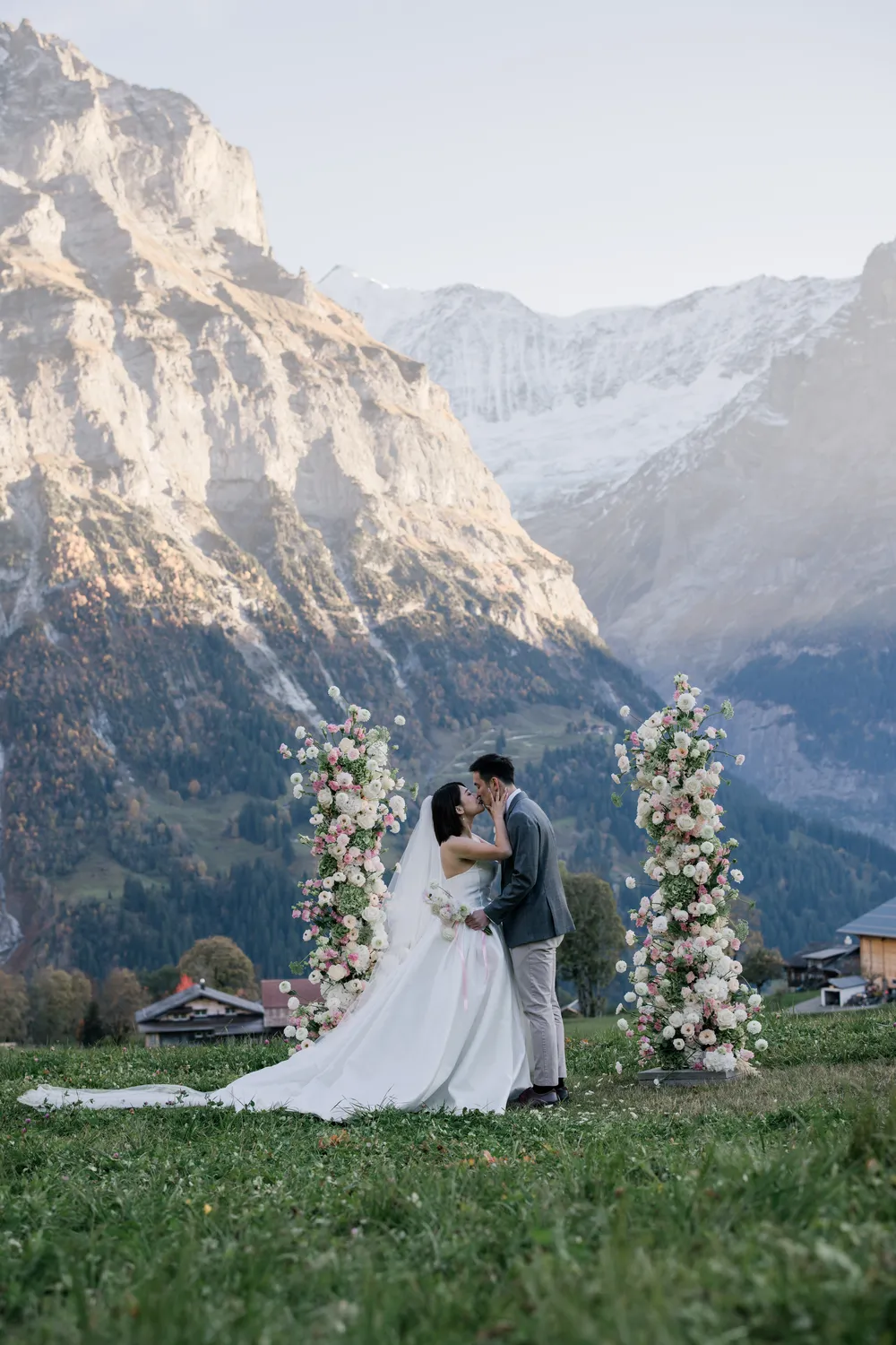 Soulful wedding moments amidst the dramatic mountain scenery of Grindelwald